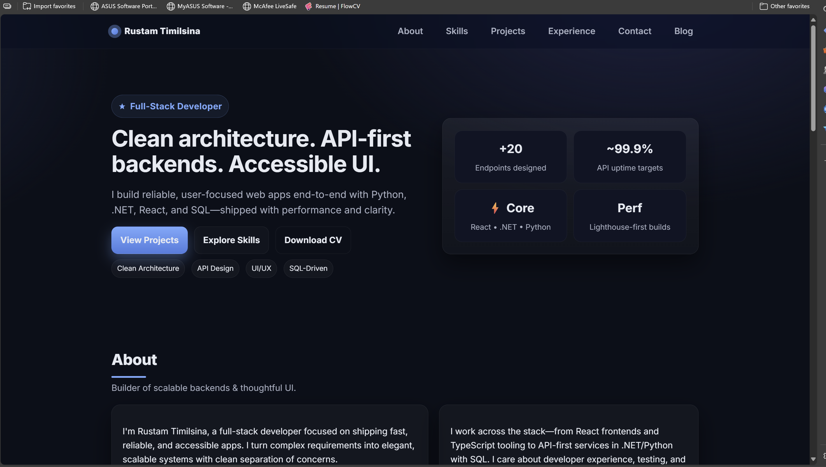 Portfolio Screenshot