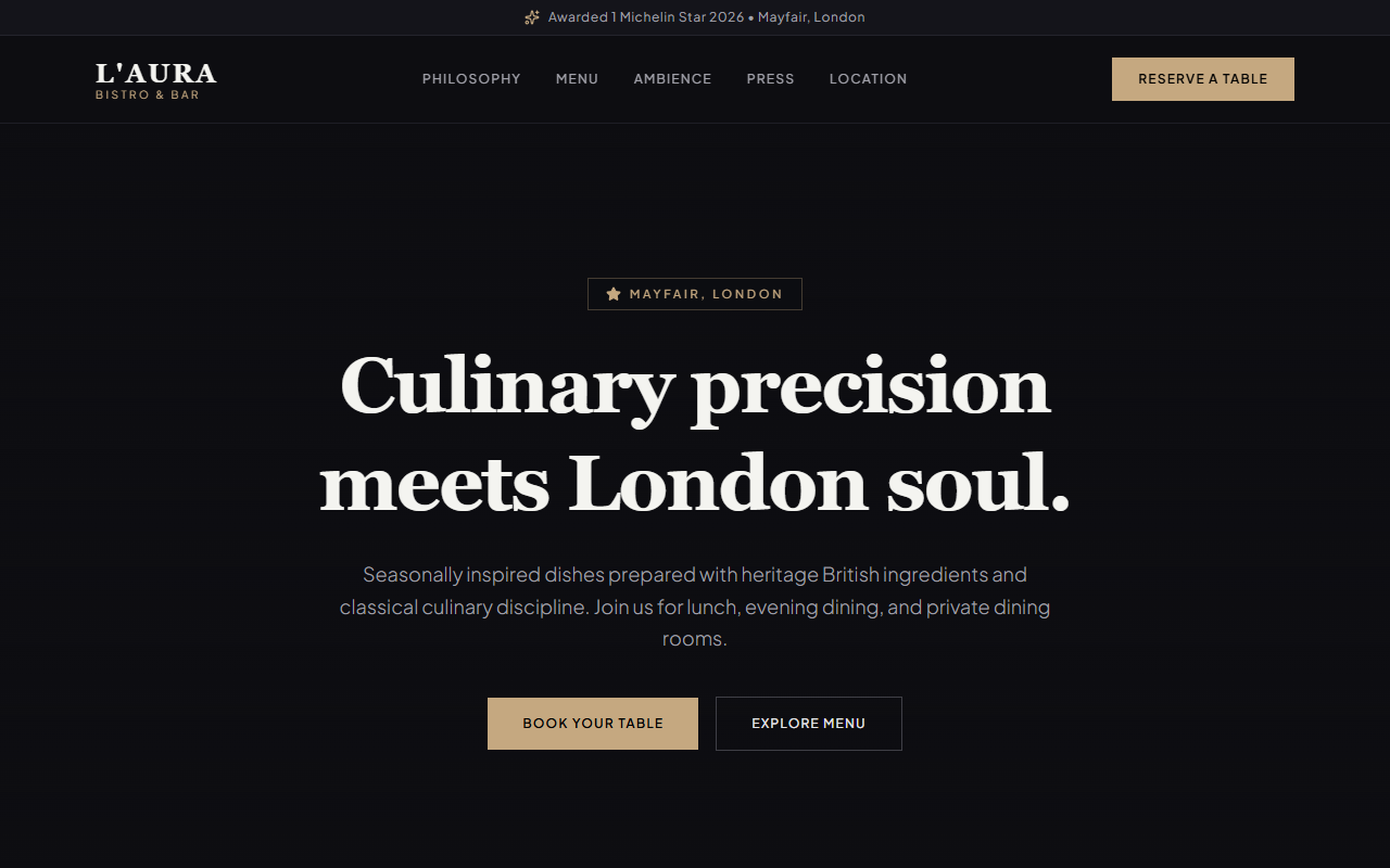 Restaurant Demo Interface
